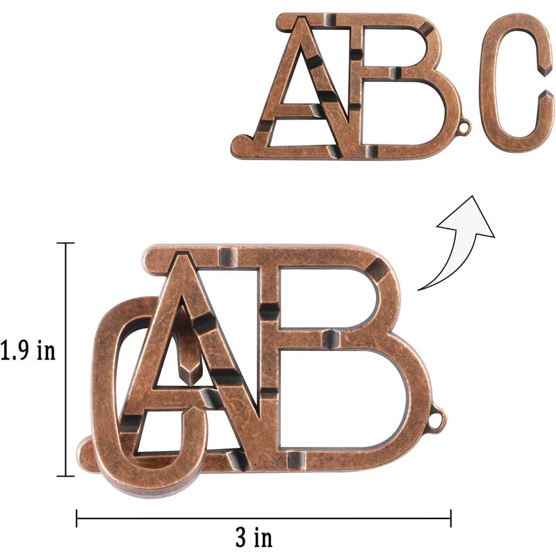 Magic Baffling Metal Brain Teaser Puzzle Set 3PCS Disentanglement Educational Toys Adults Kids Funny Gifts Juegos De Ingenio