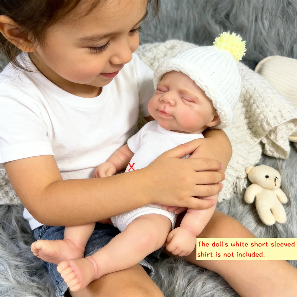 Mini 13 Inch Pascale Reborn Doll Full Solid Silicone Body Adorable Doll Toy Birthday Christmas Gift