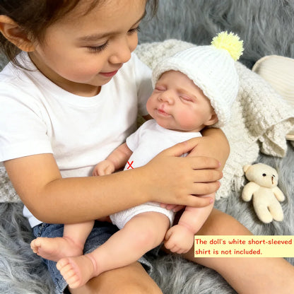 Mini 13 Inch Pascale Reborn Doll Full Solid Silicone Body Adorable Doll Toy Birthday Christmas Gift
