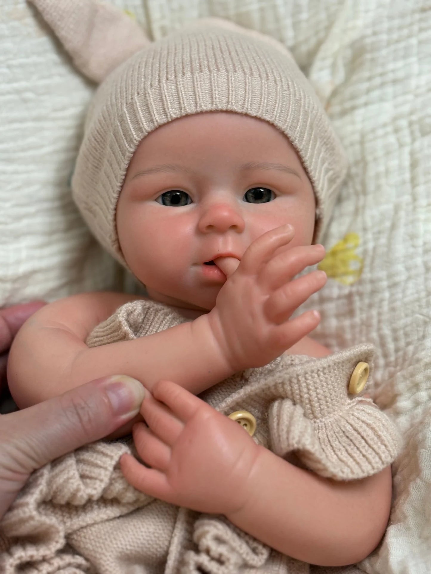 OtardDolls 18-Inch Handmade Silicone Doll Toy Soft Silicone Reborn Doll Open Mouth Realistic Waterproof Cute Collectible