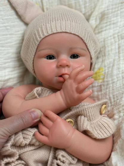 OtardDolls 18-Inch Handmade Silicone Doll Toy Soft Silicone Reborn Doll Open Mouth Realistic Waterproof Cute Collectible