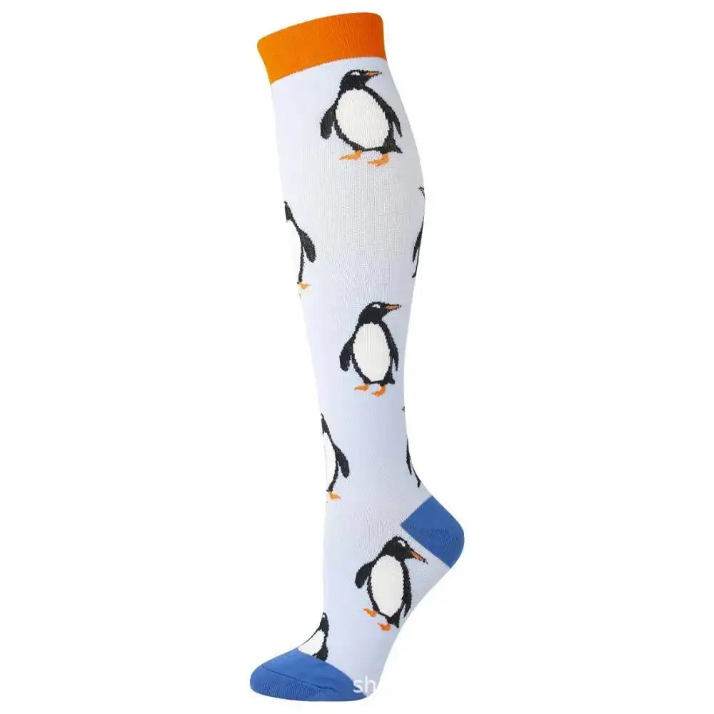 Sport Compression Stockings Funny Pattern Halloween ballon Dot Leg Pressure Running Cycling Multi Color Compress Socks