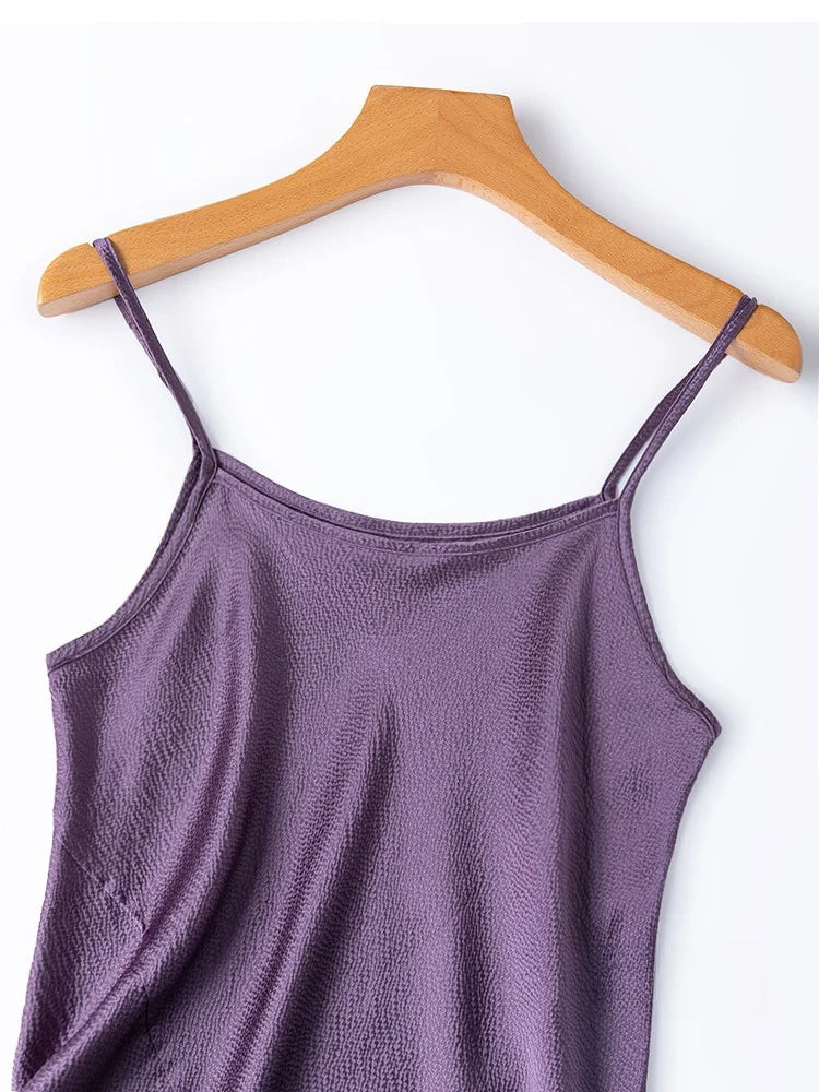 Women Camisole 100% Mulberry Silk Solid Colors Pearl Silk Fashion Spaghetti Straps Top Shirt Summer Beach M1548