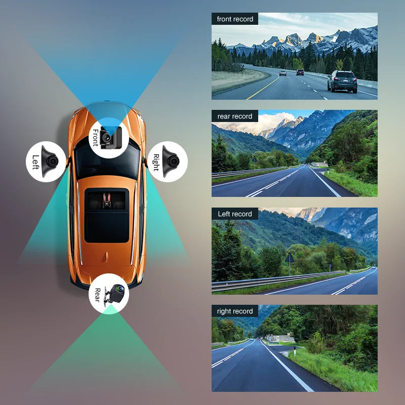 4 Camera T99 Car Dash Cam Recorder GPS Navigation 4G Andriod 8.1 Wifi 1080P Reaview Video Recorder Registrar Parking Monitoring