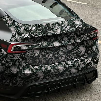 Car Stickers Skull Cartoon Printed Camo Car Body Film Adhesive Vinyl Motorcycle Sticker Waterproof Wrap Vinyl Car Accessories