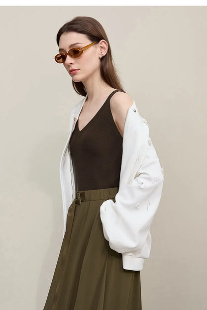 Amii Women's Tank Top 2026 Summer New Solid Color Slim Fit Sleeveless Vest Casual Layering V-Neck Camisole For Women 12642062