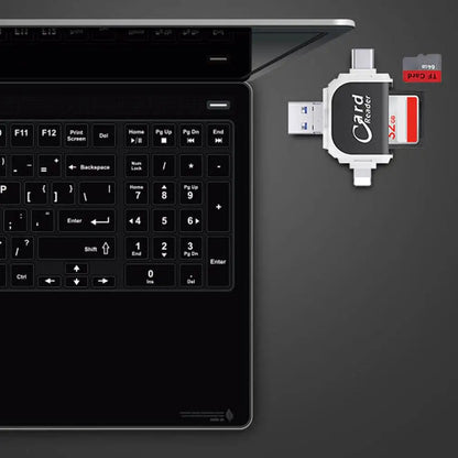 Multi-Port 4 In 1 Universal SD TF Card Reader USB Type C Hub Adapter To View Camera Photos For iPhone Pro