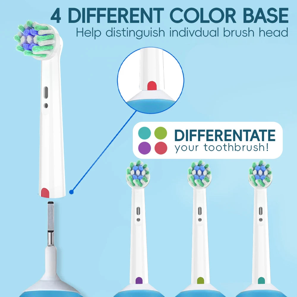 4/8/12/20pk Cross Bristles Brush Heads Compatible with Oral B Electric Toothbrush, Replacement Toothbrush Head for Pro 1000 500