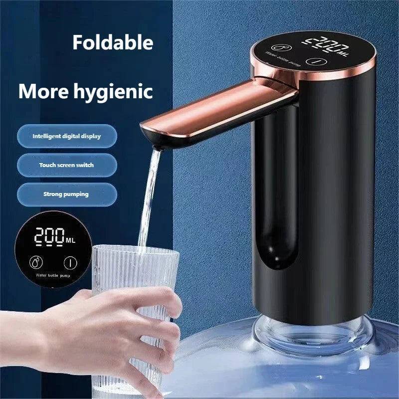 1200mAh Type-C Rechargeable Electric Water Bottle Pump LED Display Automatic Touch Button 3 Quantitative Water Dispenser