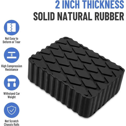 Solid Rubber Lifting Pads Heavy Duty Lifting Blocks Non-Slip Spacers for Car Jacks Sturdy Durable Protector for Jack and Racks