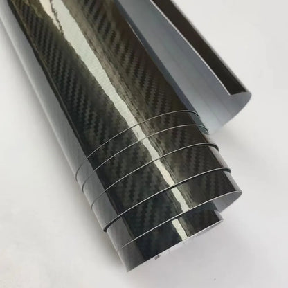 10/20/30/40/50*152cm Black Matte 3D 4D 5D Carbon Fiber Vinyl Car Wraps Auto Satin Film Vehicle Sticker with Different Size/Roll