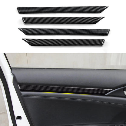For Honda Civic 10th Gen (2016 -2021) Interior Accessories, Car Center Console Gear Shift Panel , Carbon Fiber ABS Trim Sticker