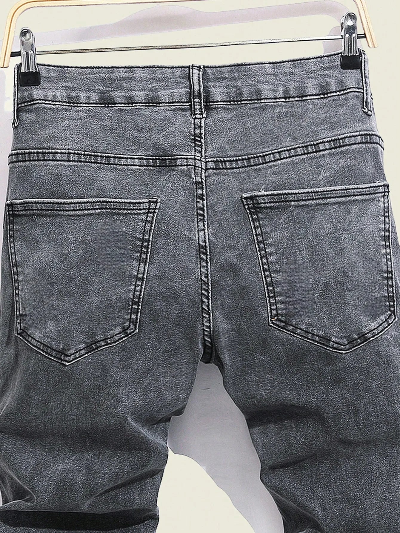 Modern Gray Men's Slim Jeans For Man Original Y2K Drip Fashion Denim Pants No accessories or belts included