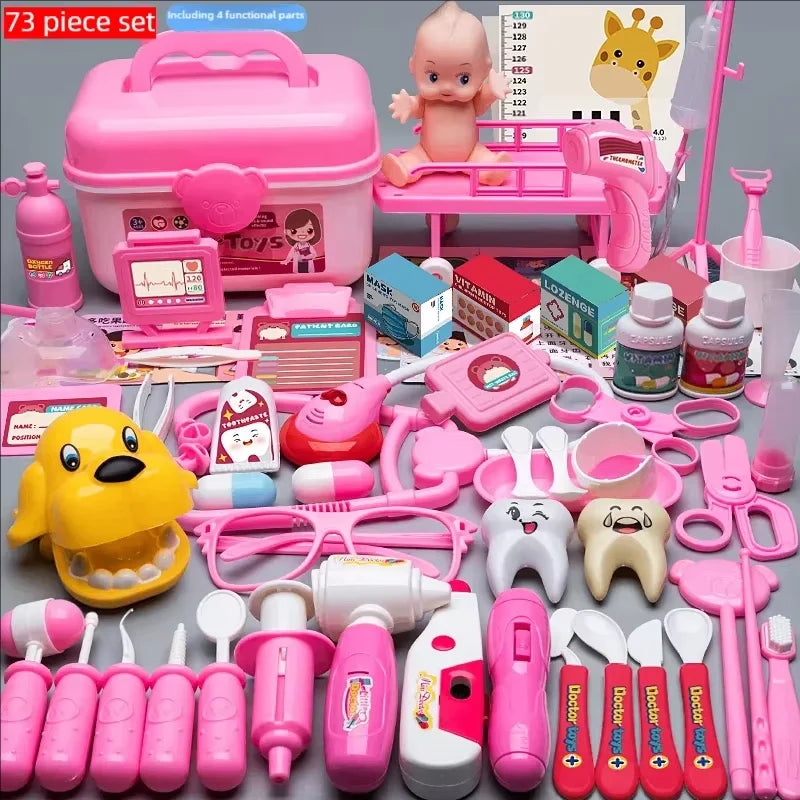 Doctor Nurse Role Play Set Medical Tools With Stethoscope Injectors In A Pretend Play Trolley Box Ideal Gift for Kids Boys girls