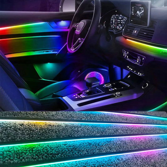 22in1 Symphony Streamer  Car Ambient Lights  Full Color Universal LED Interior Hidden Acrylic Strip Symphony Atmosphere Lamp