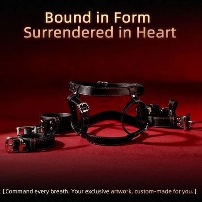 QKKQ Microfiber Leather Body Binding Belt Erotic Set Chest Restraint Bandage Handcuffs Wrist Thigh Strap BDSM Slave Couple Games