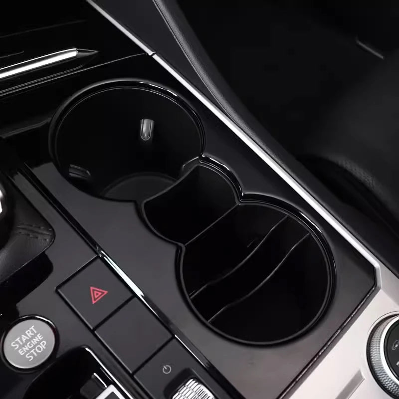 Car Center Cosole Water Cup Holder Armrest Storage Box for VW Touareg Interior Accessories 2019 2020 2021 2022 2023 2024