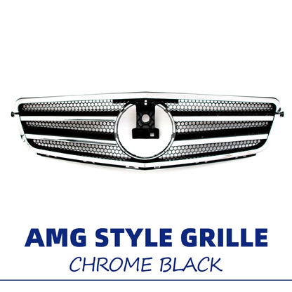 XVIP Glossy Black A - Style Racing Grille Chrome Bumper Grill For Mercedes Benz C-Class W204 08-14 C200 C230 C250 C280 C300 C350