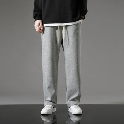 Autumn Men Sweatpants Korean Fashion Sportswear Drawstring Wide Leg Neutral Straight Track Pants Cotton Loose Casual Trousers