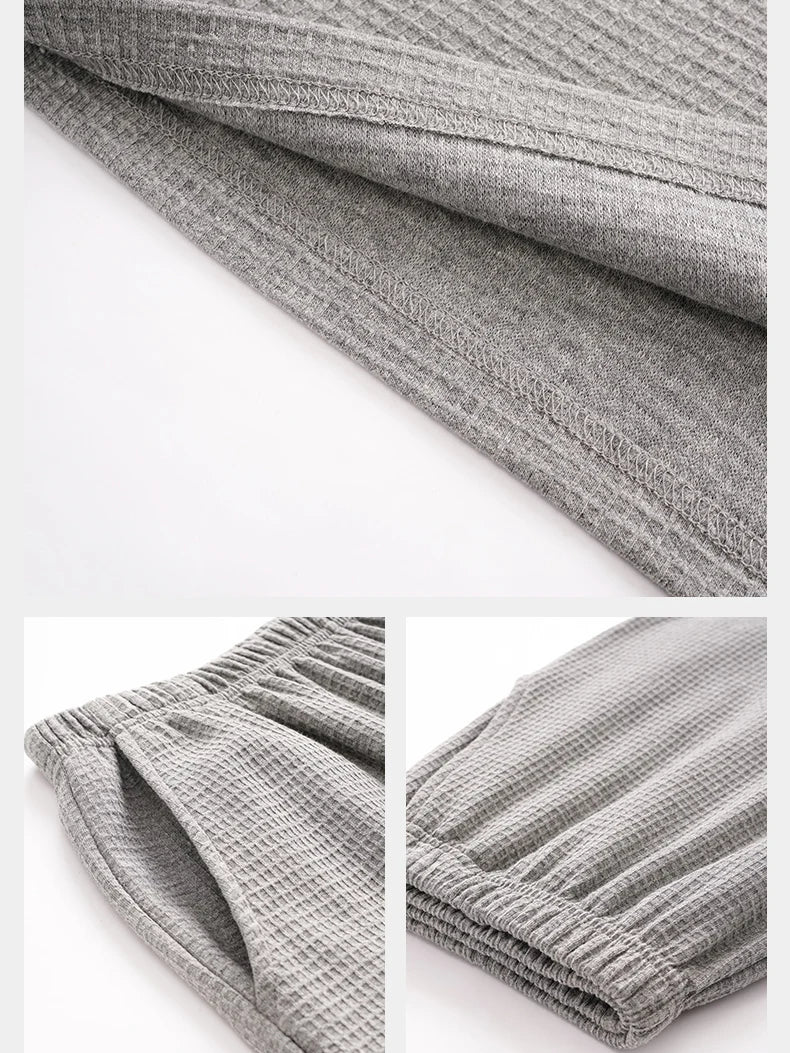 100% Pure Cotton Sleepwear Long Sleeve Collared Casual Home Clothes Set for Men Spring Autumn Seasonal Comfortable Leisure Ou...