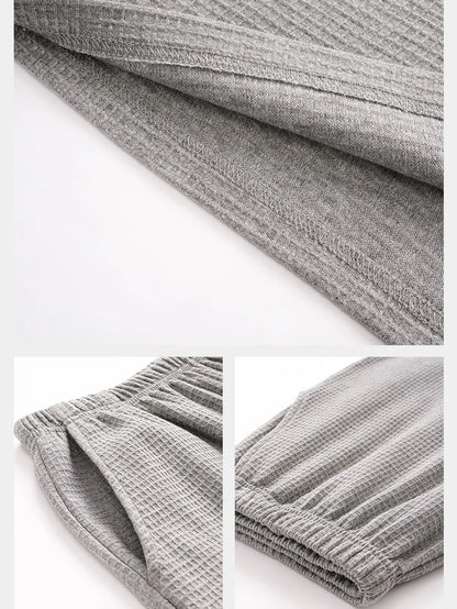 100% Pure Cotton Sleepwear Long Sleeve Collared Casual Home Clothes Set for Men Spring Autumn Seasonal Comfortable Leisure Ou...
