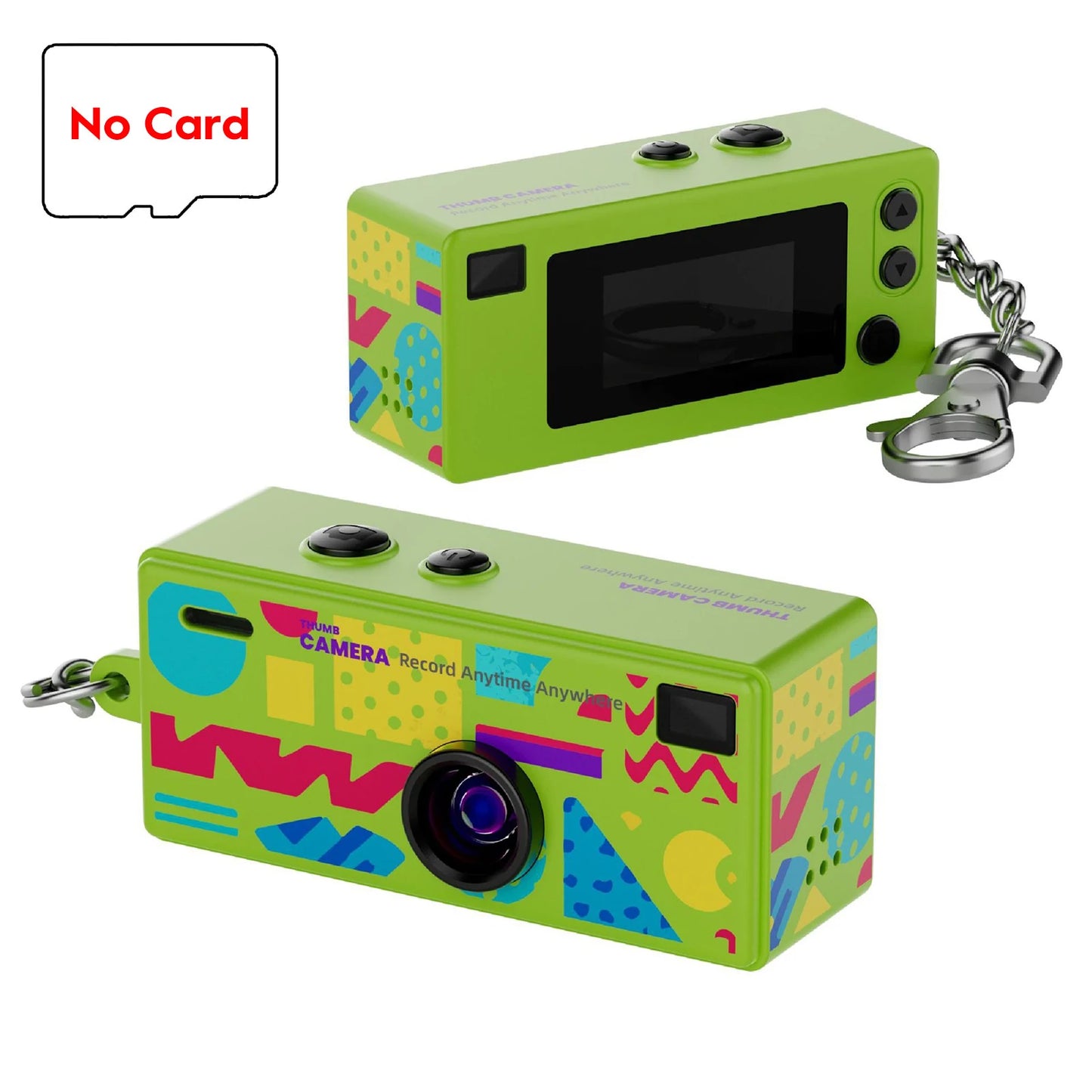 Thumb Keychain Camera 0.96 Inch Retro Mini Action Cameras 1080P Mini Camcorder Audio Video Recorder Support Memory Card for VLOG