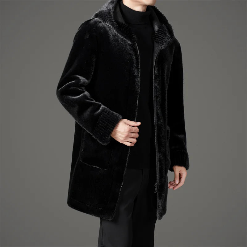 Casual Slim Solid Woolen Coat High Qualit winter jacket men fashion Woolen Coat Men's Casual Wool hooded trench coat Men Jacket
