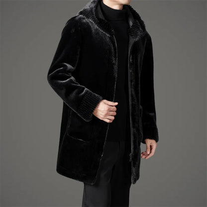 Casual Slim Solid Woolen Coat High Qualit winter jacket men fashion Woolen Coat Men's Casual Wool hooded trench coat Men Jacket