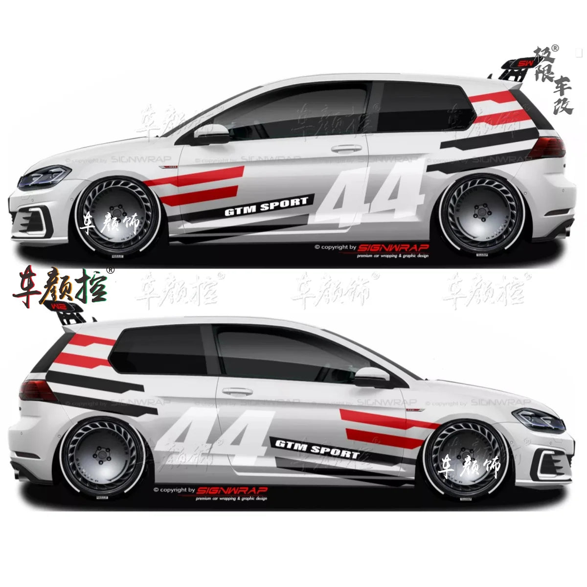 Car stickers For Volkswagen Golf8 MK5 MK6 MK7 GTI POLO customized exterior design sporty fashionable decals Vinyl  Accessories