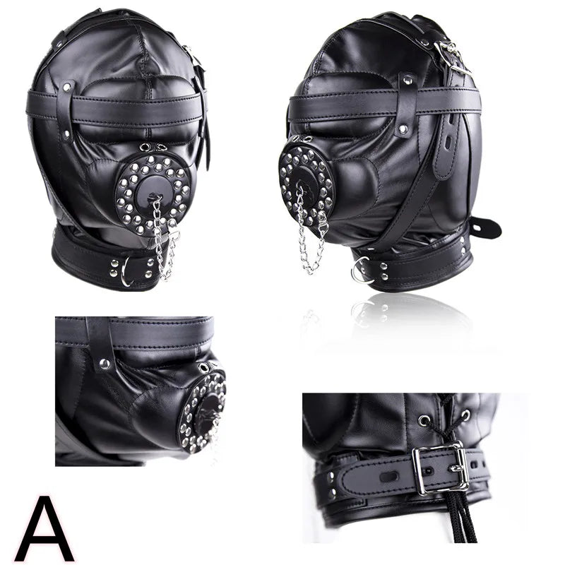 Head Mask BDSM Hood Restraint Strap Erotic Sex Toys For Woman Couples Bondage Set Mouth Gag Ball Slave Adult Game Sex Products