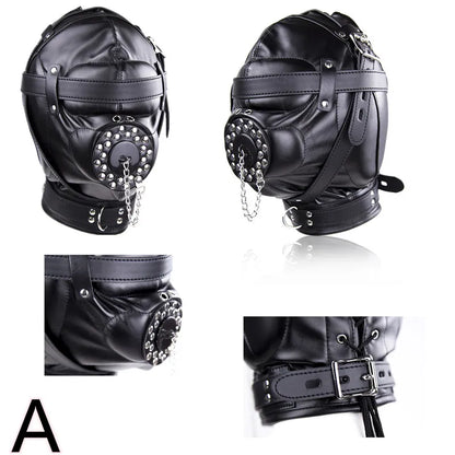 Head Mask BDSM Hood Restraint Strap Erotic Sex Toys For Woman Couples Bondage Set Mouth Gag Ball Slave Adult Game Sex Products