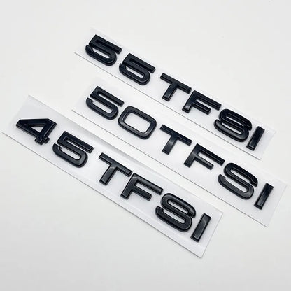 3D Chrome Glossy Black ABS TDI TFSI Car Rear Emblem Sticker for Audi A1 A3 A4 A5 A6 A6L A7 A8 S3 S6 Q3 Q5 Q7 TT S RS