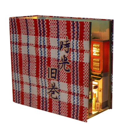Book Nook Doll House Diy Miniature Wooden Bookshelf Shelf Insert Miniatures Home Model Kit Dollhouse Birthday Toy Gifts