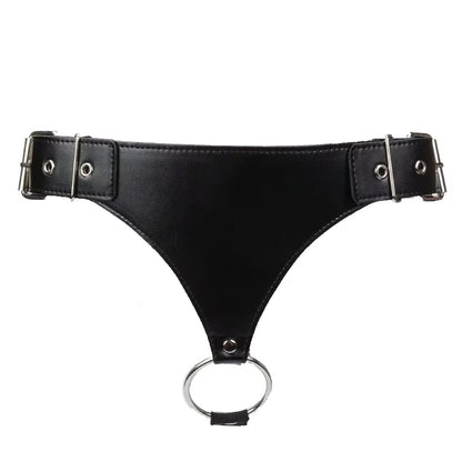 Leather Butt Plug Harness with Cock  Male Chastity Belt Device for Anal Plug Adult Sex Toys Open Crotch Panties Lingerie
