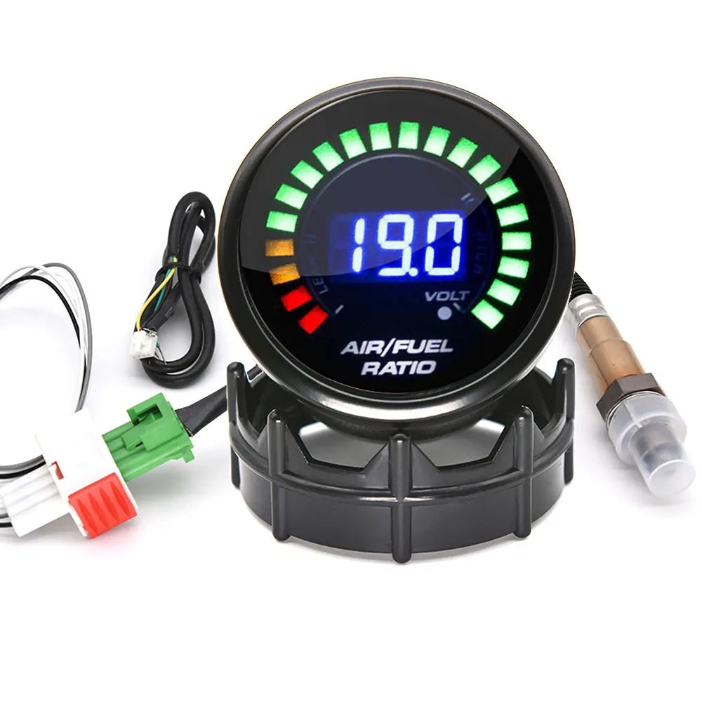 Digital 52mm Air Fuel Ratio Gauge LED Digital Display With Narrowband O2 Oxygen Sensor 06J906262AA for Gasoline Car 12V