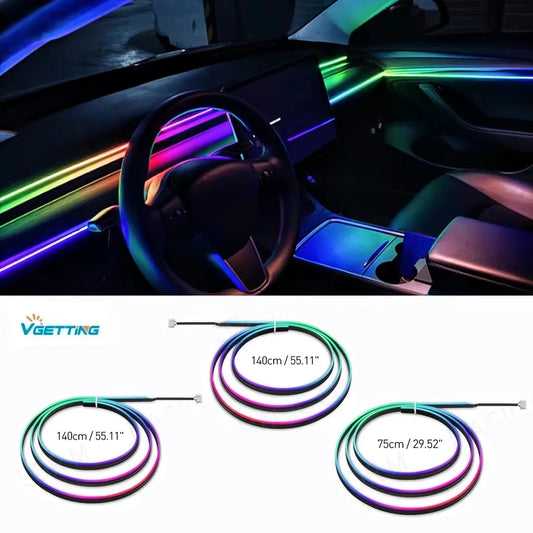 Universal Acrylic LED Ambient Lights Strip Symphony RGB Atmosphere Lamp For Tesla Model 3 Y S X Interior Accessories