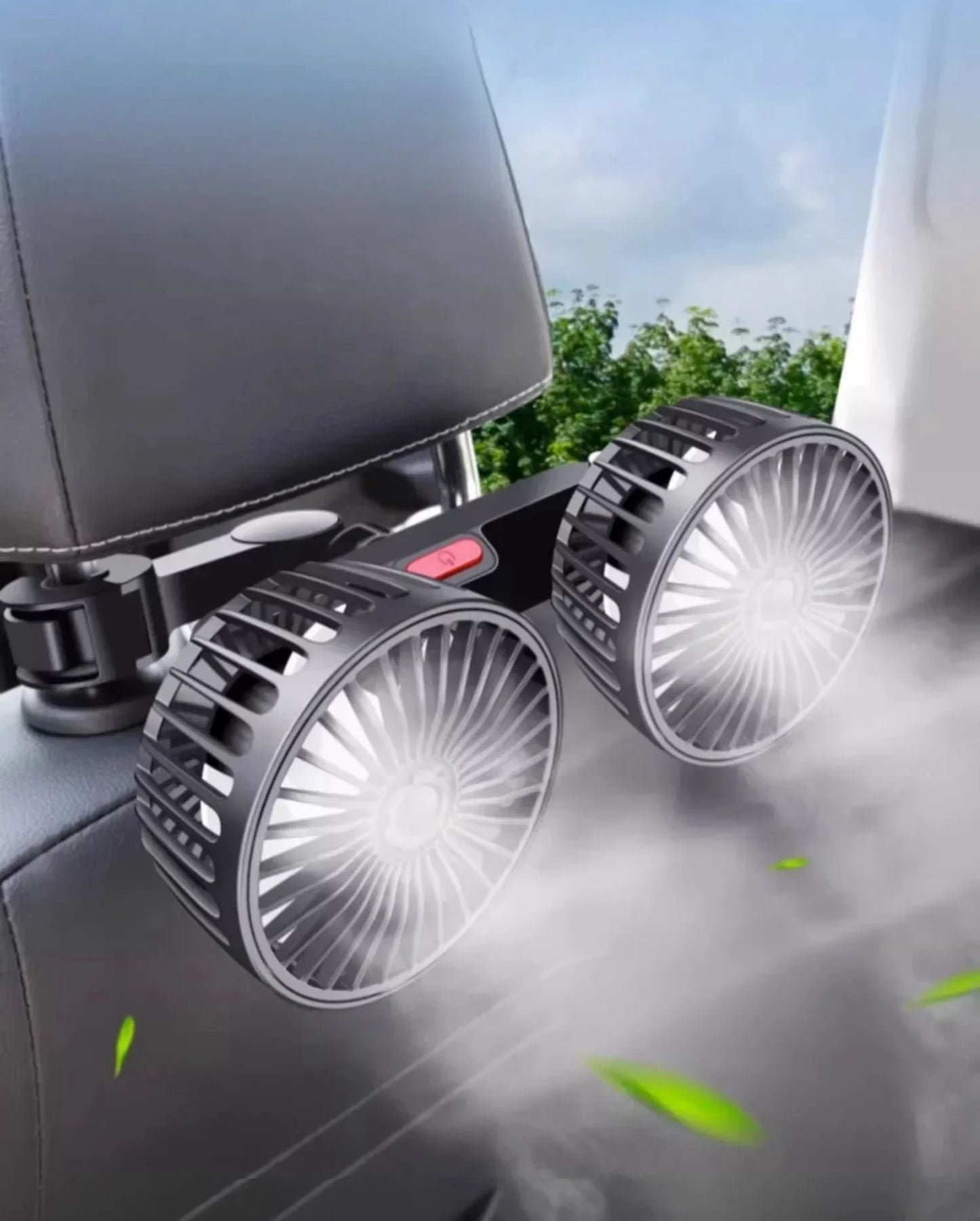 3-speed Car Seat Back Cooling Fan USB Charge Dual Head Fan 360 Degree Rotation Neck Cooler for Summer Car Accessories