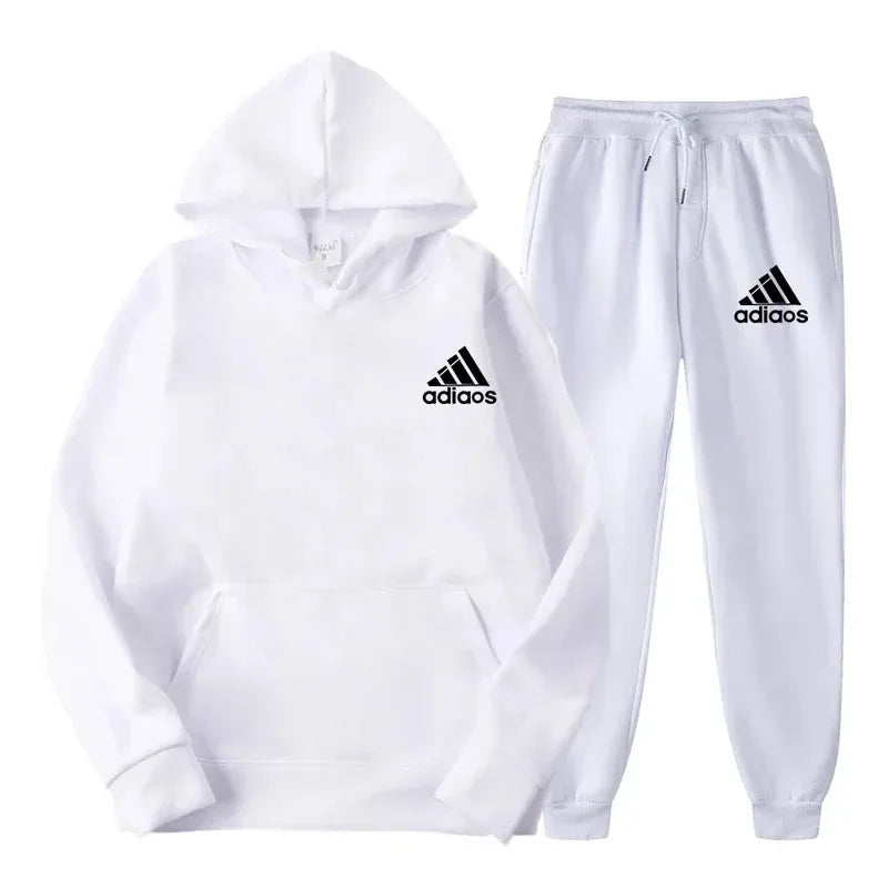 2025 Winter Hoodie Sets Men Fashion Fleece Red Hoodies Black Brand Pants Casual Jogger Suit Tracksuit Sweatshirt Woman Pullover