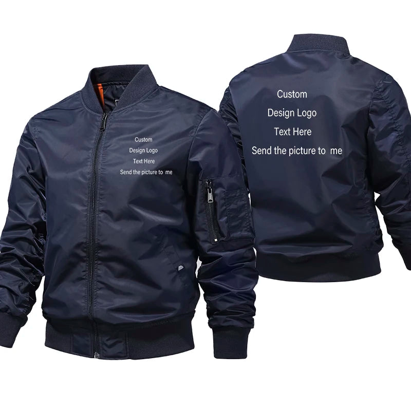 Bomber Jackets And Coat Ropa Men Custom Jacket Hombre Large Size Clothes Jacket Pilot Motorcycle Autumn Winter Coat DIY Logo