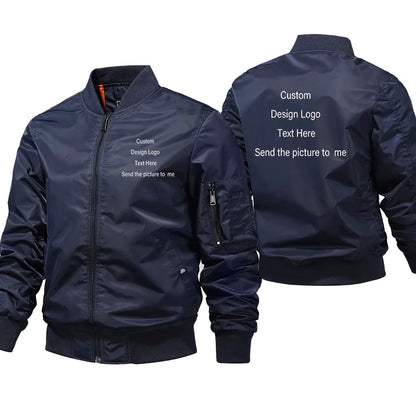 Bomber Jackets And Coat Ropa Men Custom Jacket Hombre Large Size Clothes Jacket Pilot Motorcycle Autumn Winter Coat DIY Logo
