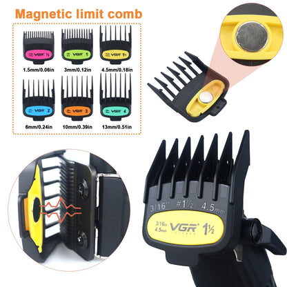 VGR V-889C Professional Hair Clipper Fade DLC Blade 9000RPM 2 Speeds Cordless with Base Charger Full Metal LCD Haircut Machine