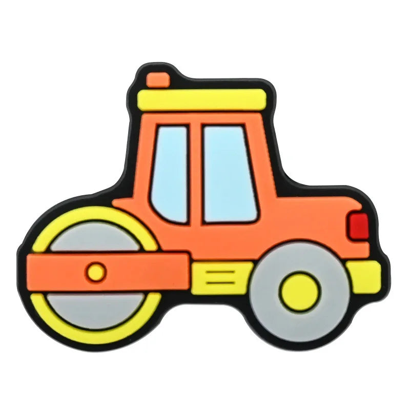 15-100pcs Engineering Vehicle Car Shoe Charms PVC DIY Shoes Decoration Sandal Accessories Buckle for Kids Woman Party Gifts
