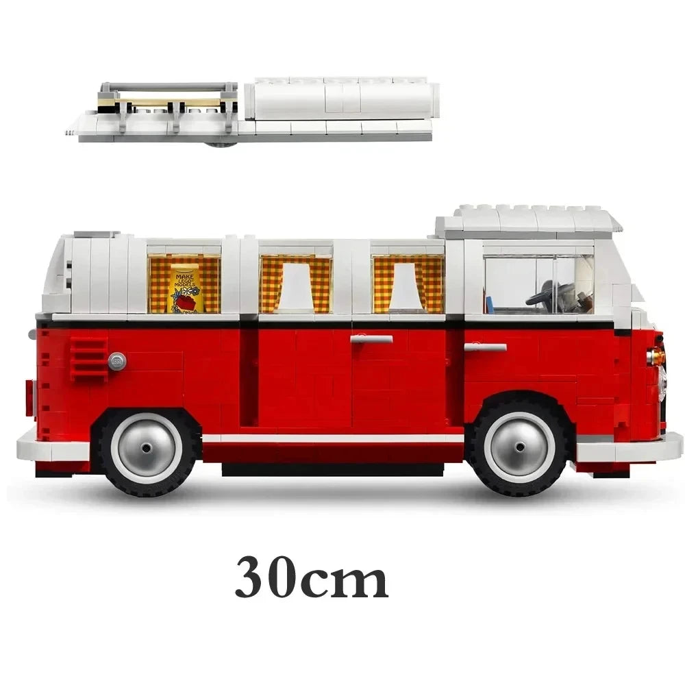 1332 Pieces of technology T1 campervan bus car assembly model fit building block set brick Christmas toy gift