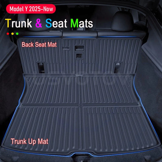 Cargo Liners for 2025 2026 Tesla Model Y Juniper Trunk Mat Front Rear Frunk Trunk Mats Tailgate Tray Pad Protector Accessories