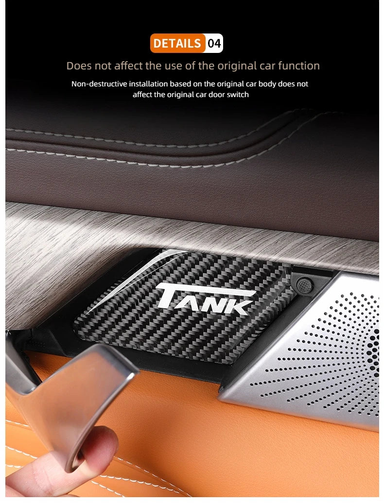 For Great Wall Tank 500 Inner Door Bowl Patch Protective Patch Carbon Fiber Decorative Patch Automotive Interior Supplies