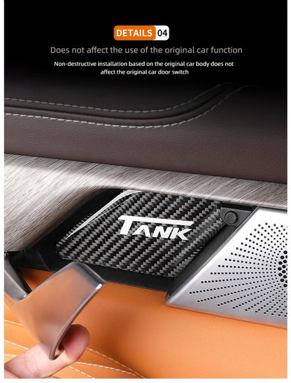 For Great Wall Tank 500 Inner Door Bowl Patch Protective Patch Carbon Fiber Decorative Patch Automotive Interior Supplies