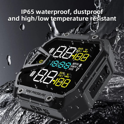 Yangood TMPS Motorcycle Tire Pressure Sensor Waterproof LCD Color Display Real-Time Safety Tire Pressure Monitoring System
