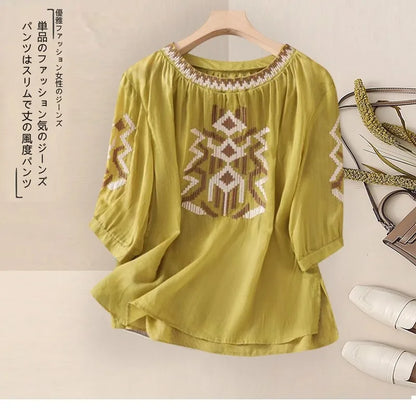 Fashionable Retro Linen Top And Pants Set for Women High End Cotton Linen Ensemble Summer 2026 Elegant Two Piece Suit