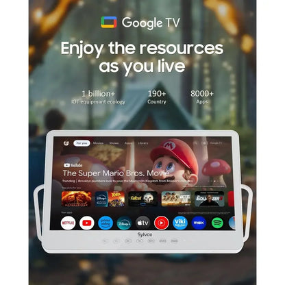 15.6" Portable TV, 1080P Smart TV, 10000mAh Battery (6H), Rechargeable, IP66 Waterproof, Supports Apps & Voice Control. Perfect