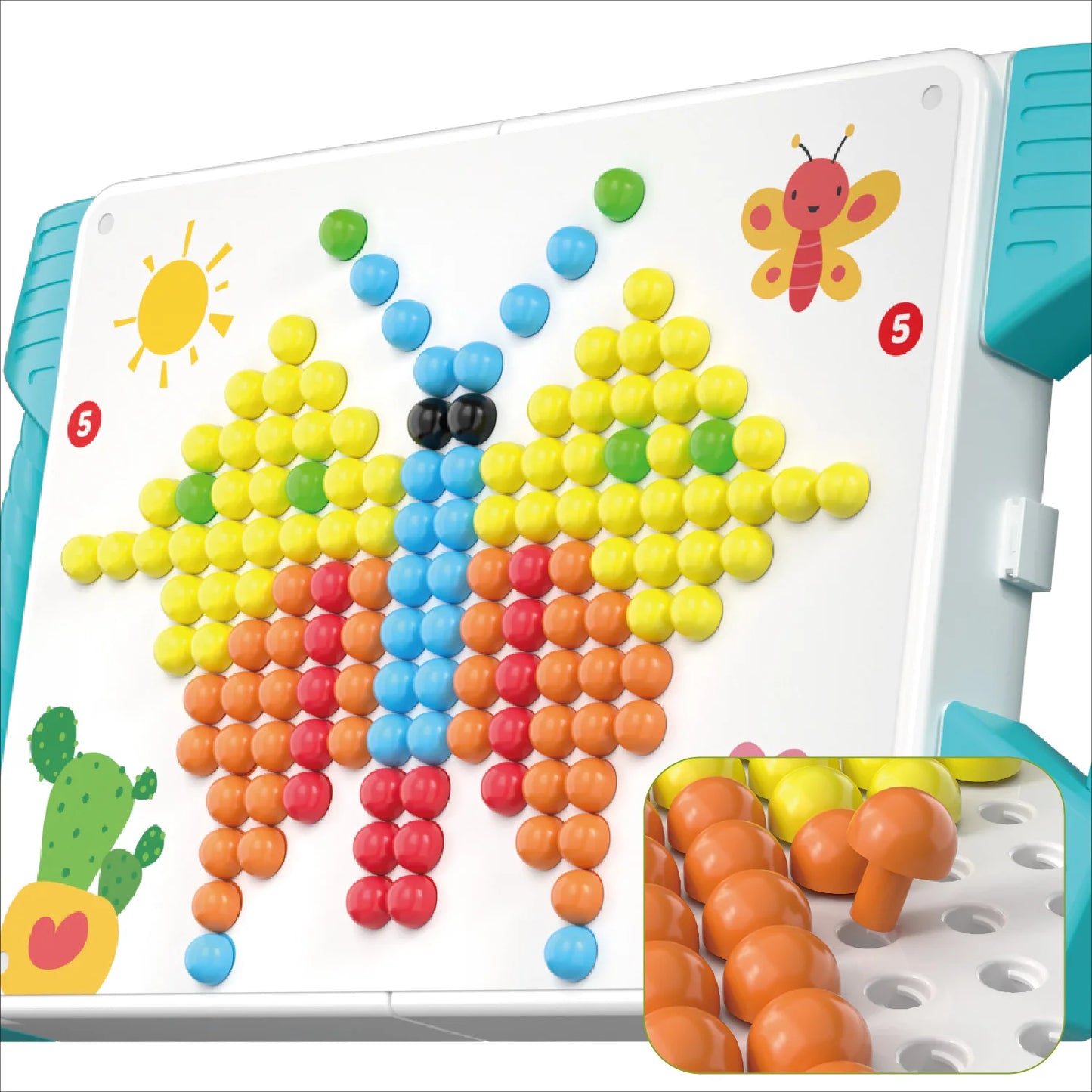 373pcs/Set Creative Mosaic Toy Gifts Children Nail Composite Picture Puzzle Creative Mosaic Mushroom Nail Kit Puzzle Toys
